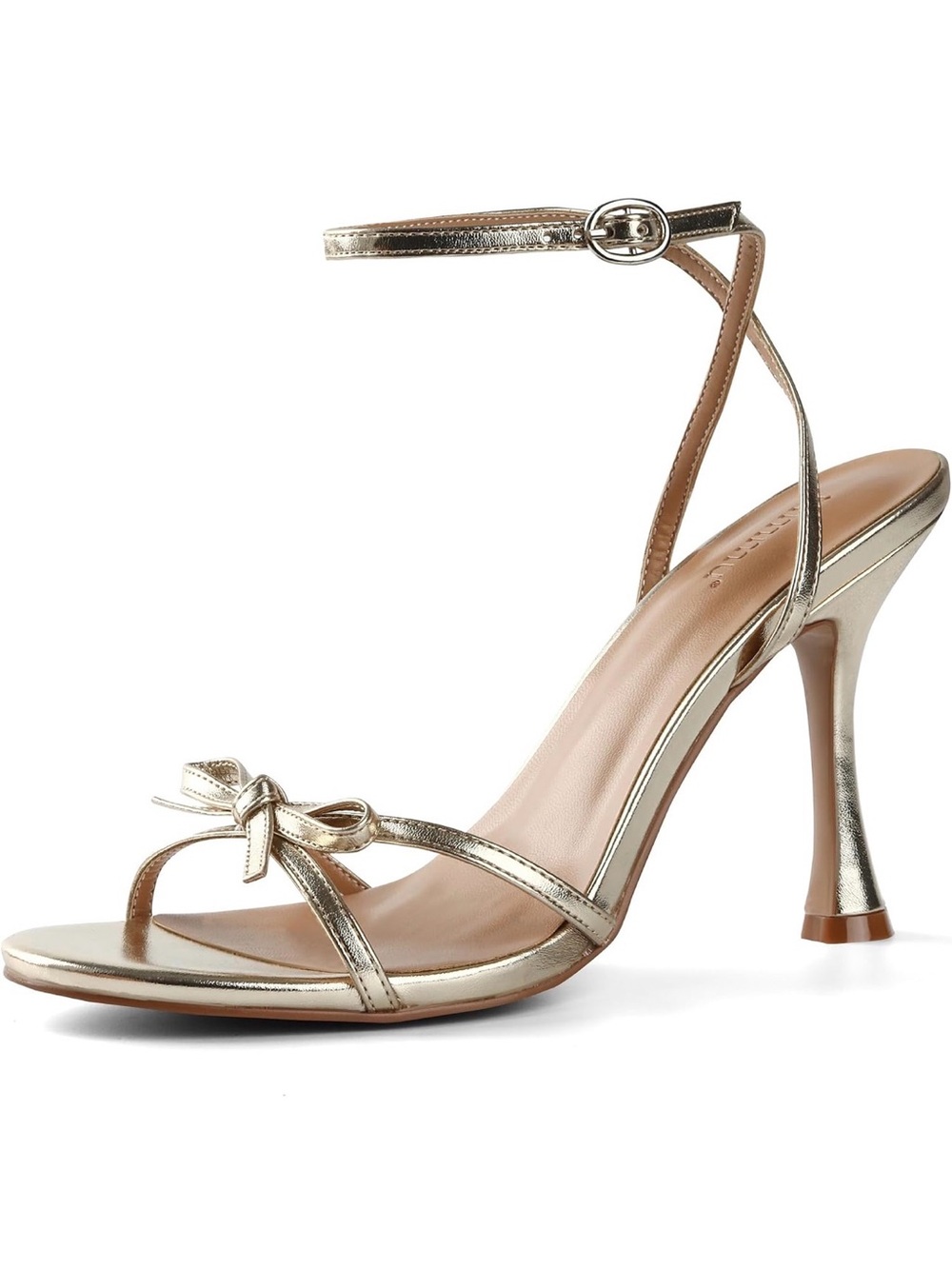 Ikimmu Metallic Gold Ankle-Strap High Heel Sandals size 11